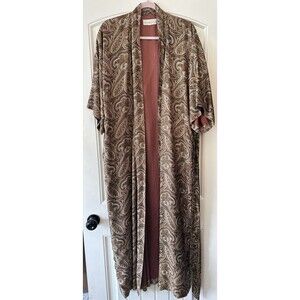 Vintage Christian Dior Paisley Robe / Coat S ID’d 1970s–80s Made in USA